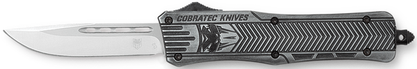 CobraTec CTK-1 Medium OTF Knife with American Flag Design and Stonewashed D2 Blade