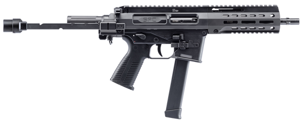 B&T SPC9 9mm Luger 33+1, 9.10" Black with Tele Brace Adapter and Polymer Grip (Glock Mag Compatible)