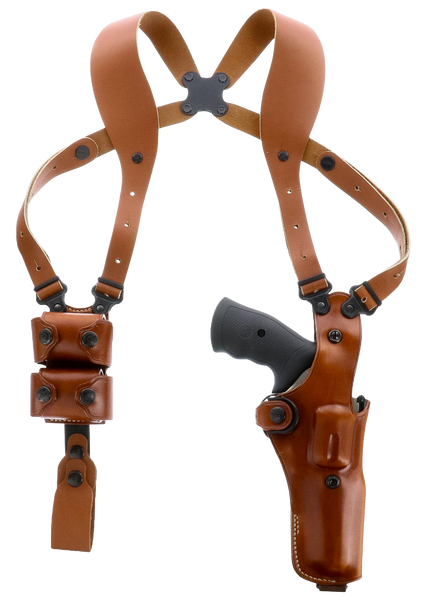 Galco VHS 4.0 Shoulder Holster System for S&W Model 686, Tan Leather, Ambidextrous, Fits Up to 56" Chest