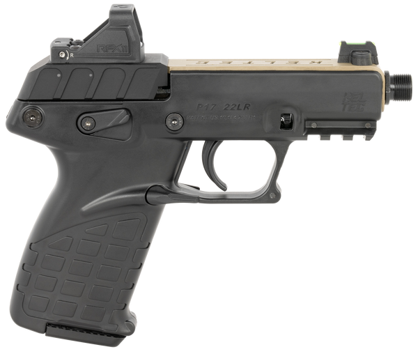 Kel-Tec P17 .22 LR Pistol with Optic & Holster - Tan/Black 16+1 Capacity 3.80" Barrel