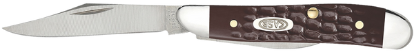 Peanut Folding Knife with Tru-Sharp SS Blade and Brown Jigged Handle