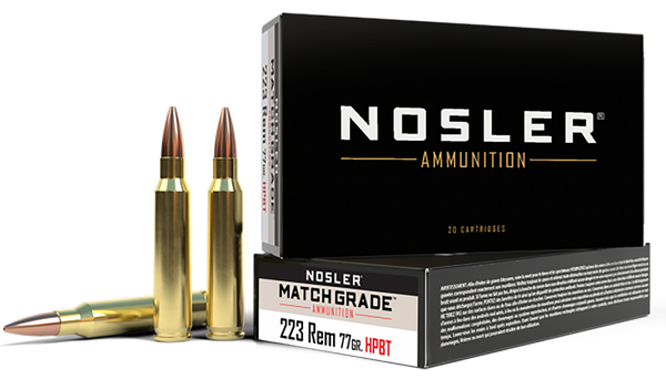 Nosler 60011 Match Grade .223 Rem 77gr HPBT Ammo - 20 Rounds