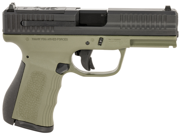 FMK G3 9mm Luger Pistol, 14+1 Capacity, OD Green Frame, Optic Cut Slide