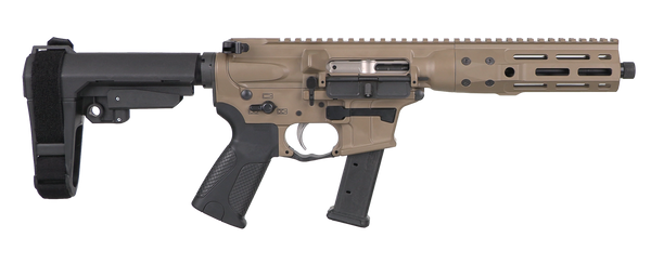 LWRC IC-9 9mm Luger Pistol with 8.50" Threaded Barrel and SBA3 Brace in Flat Dark Earth
