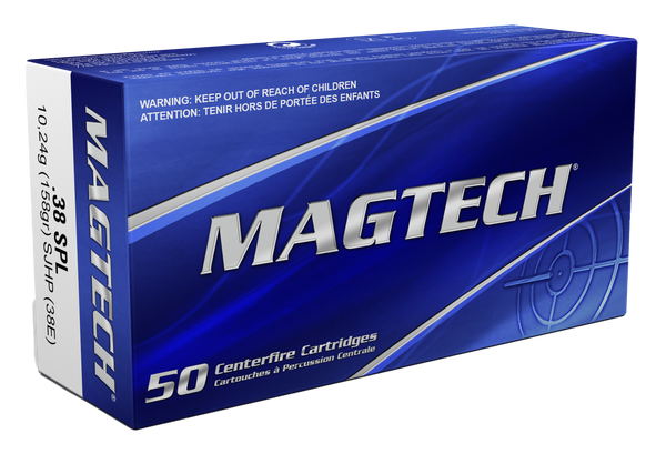Magtech 38E 38 Special 158gr SJHP Ammo - 50 Rounds/Box, 20 Boxes/Case