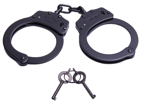 Uzi Accessories Black Stainless Steel Handcuffs with Keys