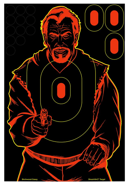 Birchwood Casey Shoot-N-C Reactive Target 12"x18" Bad Guy Silhouette 12 Pack