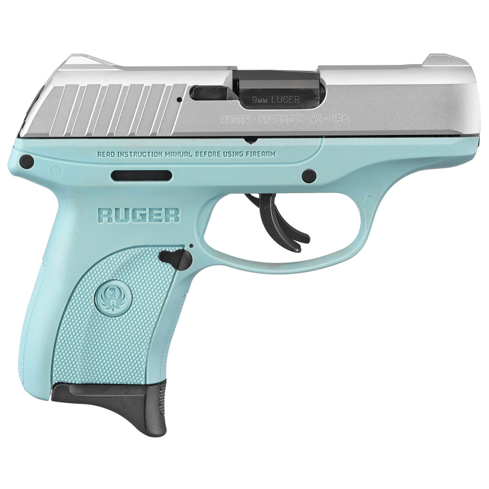Ruger EC9s 9mm Pistol with 3.1" Barrel in Turquoise, 7-Round Capacity