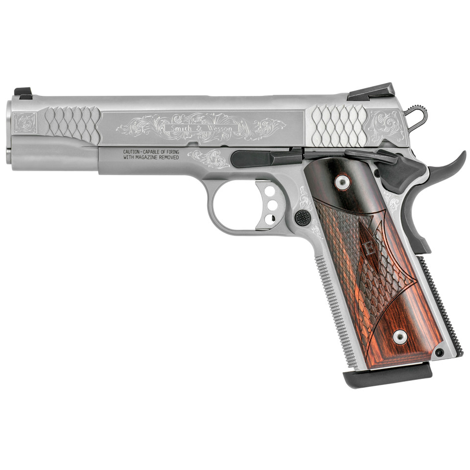 Smith & Wesson 1911 .45 ACP 5" Stainless 8-Round Engraved Pistol
