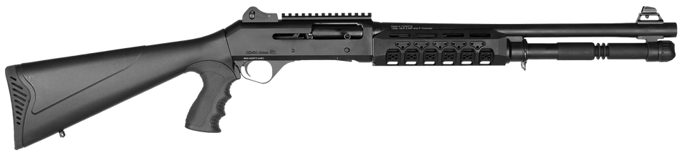 Four Peaks Imports AKSA Arms S4 12 Gauge Shotgun with Chrome Plated Receiver and Black Synthetic Stock