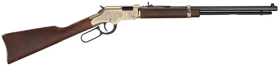 Henry H004VD4 Golden Boy Deluxe 4th Edition Rifle - .17 HMR, 20" Octagon Barrel, Engraved Brasslite, Walnut Stock, 12+1 Capacity