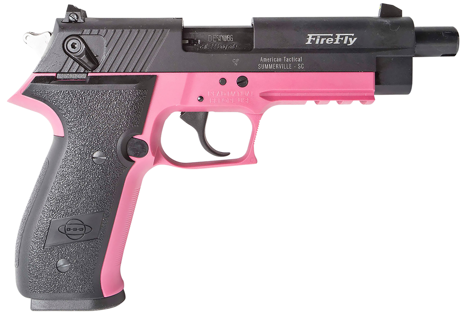 GSG FireFly 22 LR Pistol - Pink Frame, Black Grip, Threaded Barrel