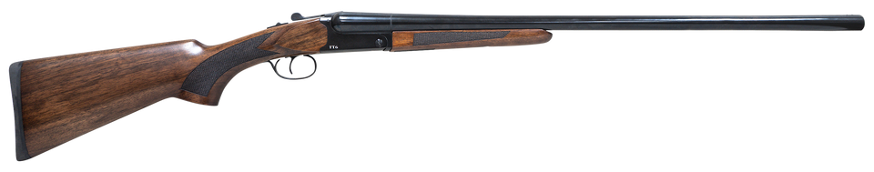 Pointer FT61228 12 Gauge Side By Side Shotgun, 28" Blued Barrel, Walnut Stock