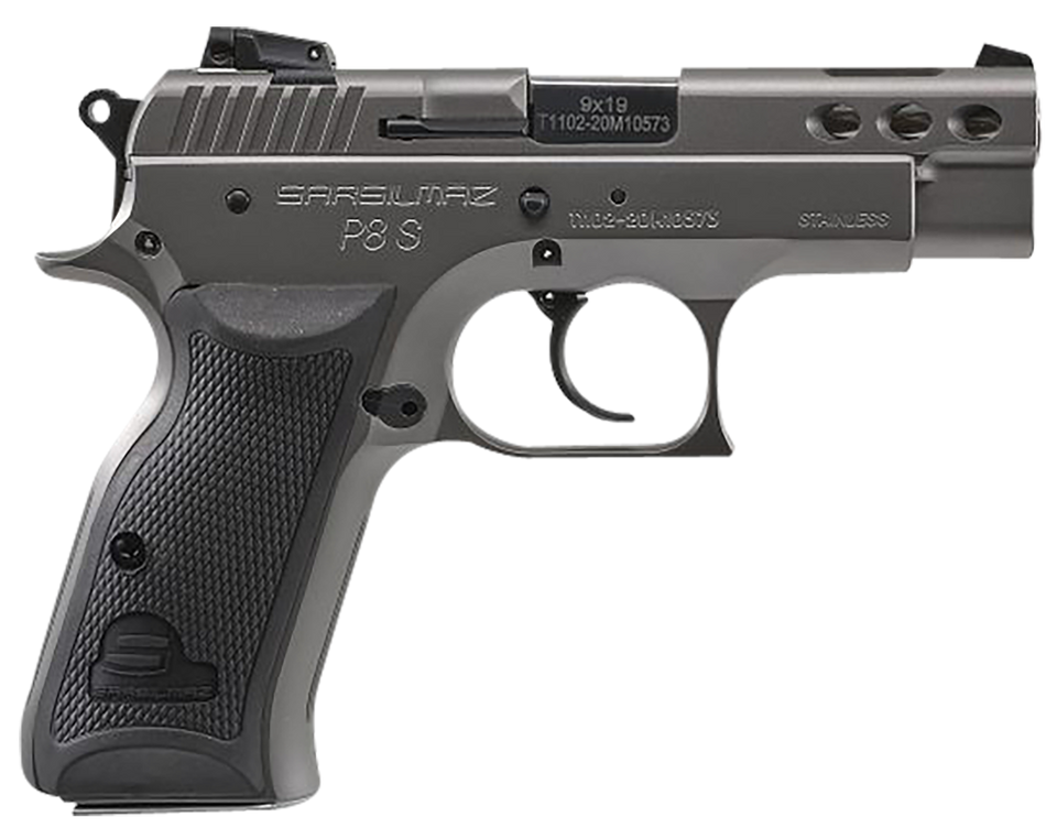 SAR USA P8SST 9mm Compact 17+1 Black/Stainless Steel Pistol