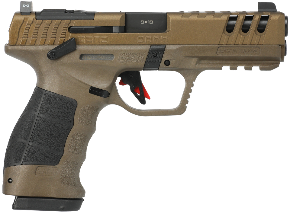 SAR USA SAR9 Gen3 9mm Luger Pistol, Bronze Cerakote, 17+1 Capacity, 4.40" Barrel