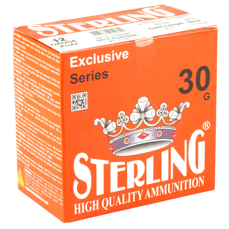 Sterling Exclusive 12 Gauge 2.75" #9 Shotgun Shells - 25 Pack