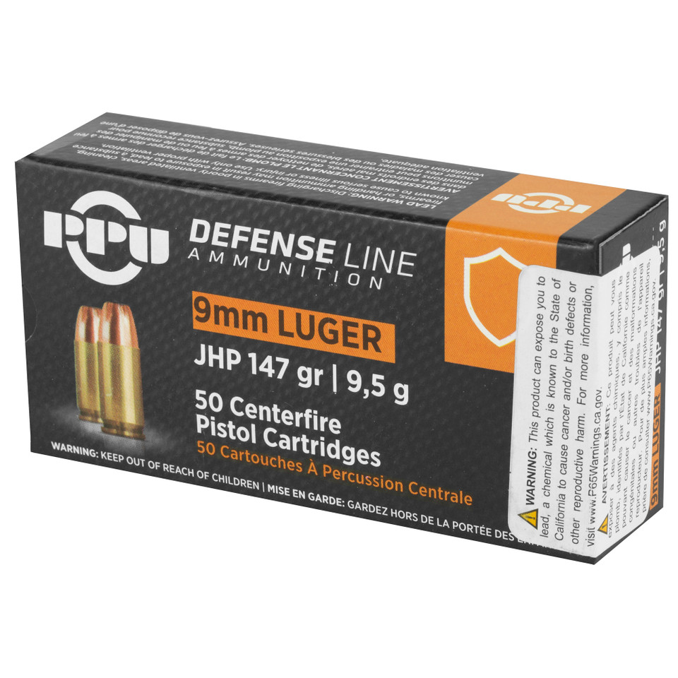 PPU 9MM JHP 147GR Ammunition - 50 Rounds/1000 Rounds Box
