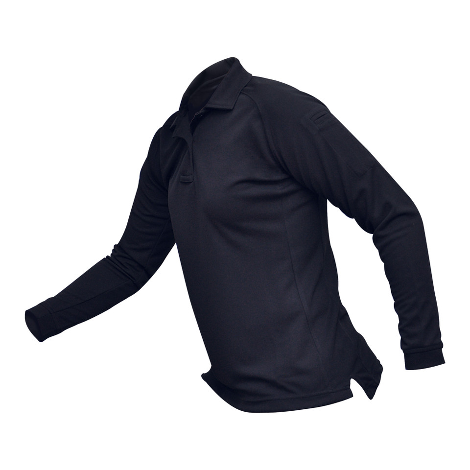 Women's Long Sleeve Polo Shirt in Navy - Large