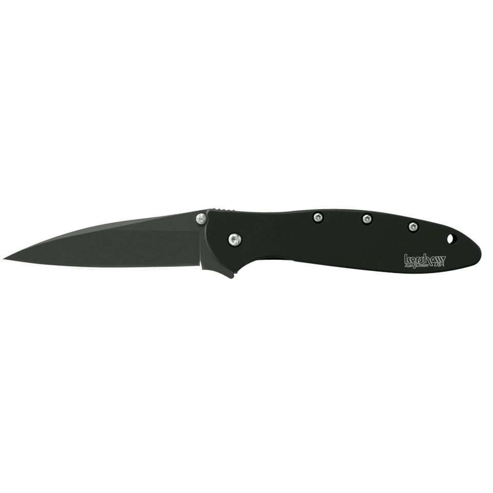 Kershaw Ken Onion Leek Plain Matte Black Knife