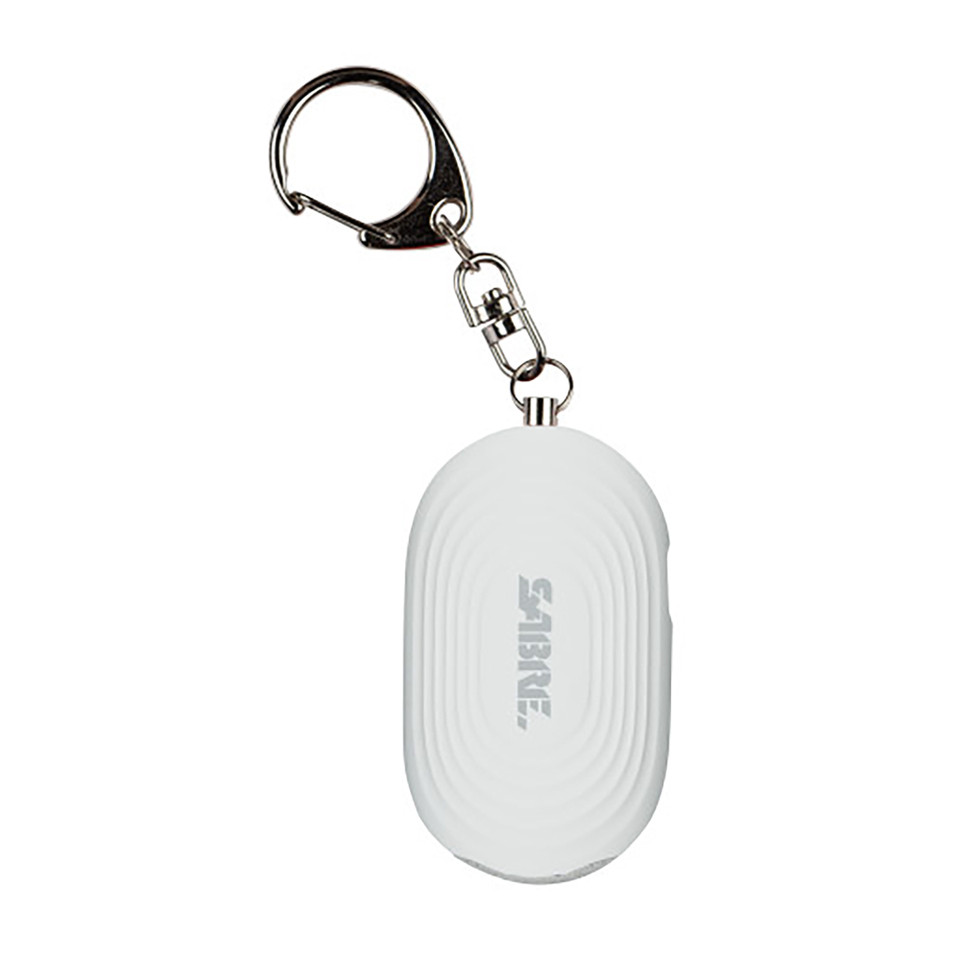 SABRE Personal Alarm with LED Light and Snap, White