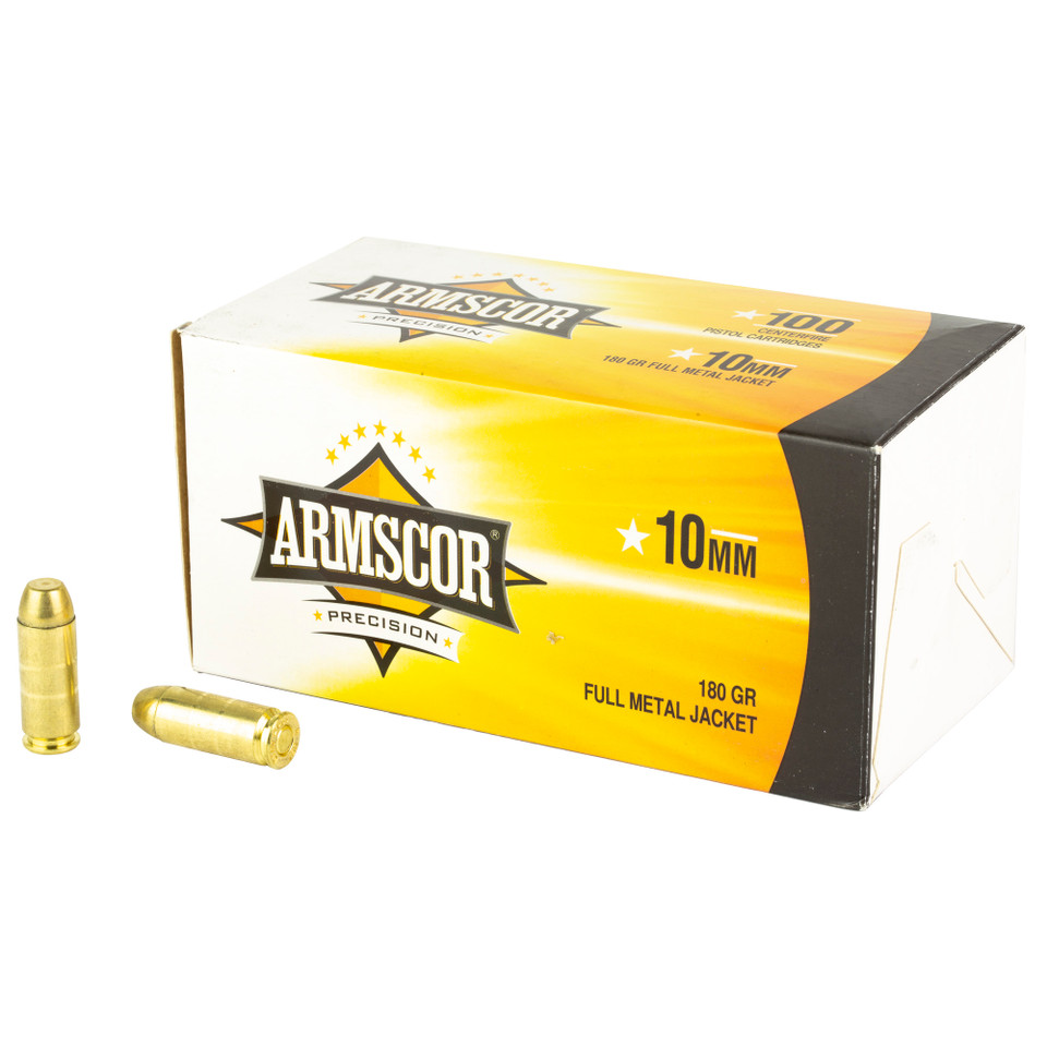 ARMSCOR 10MM 180GR FMJ Ammunition - 100 Rounds/1200 FPS