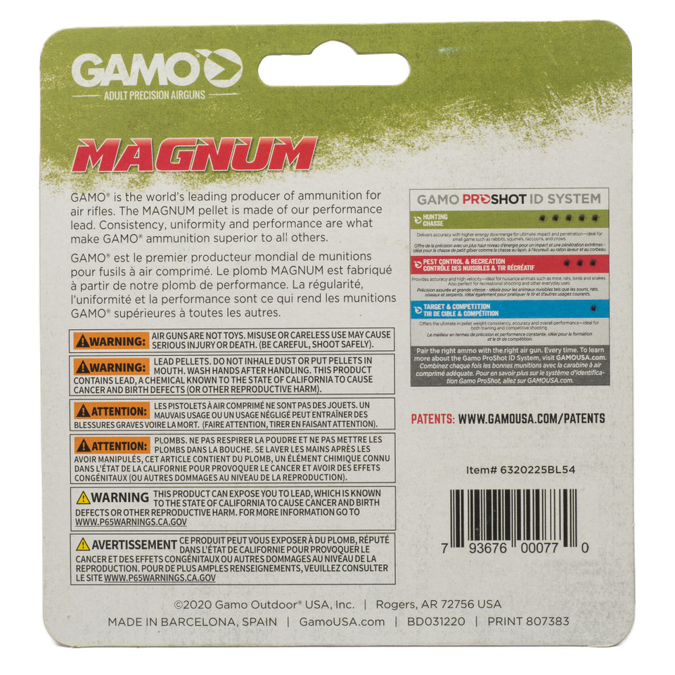 GAMO Magnum .22 Caliber Double Ring Pellets - 250 Count