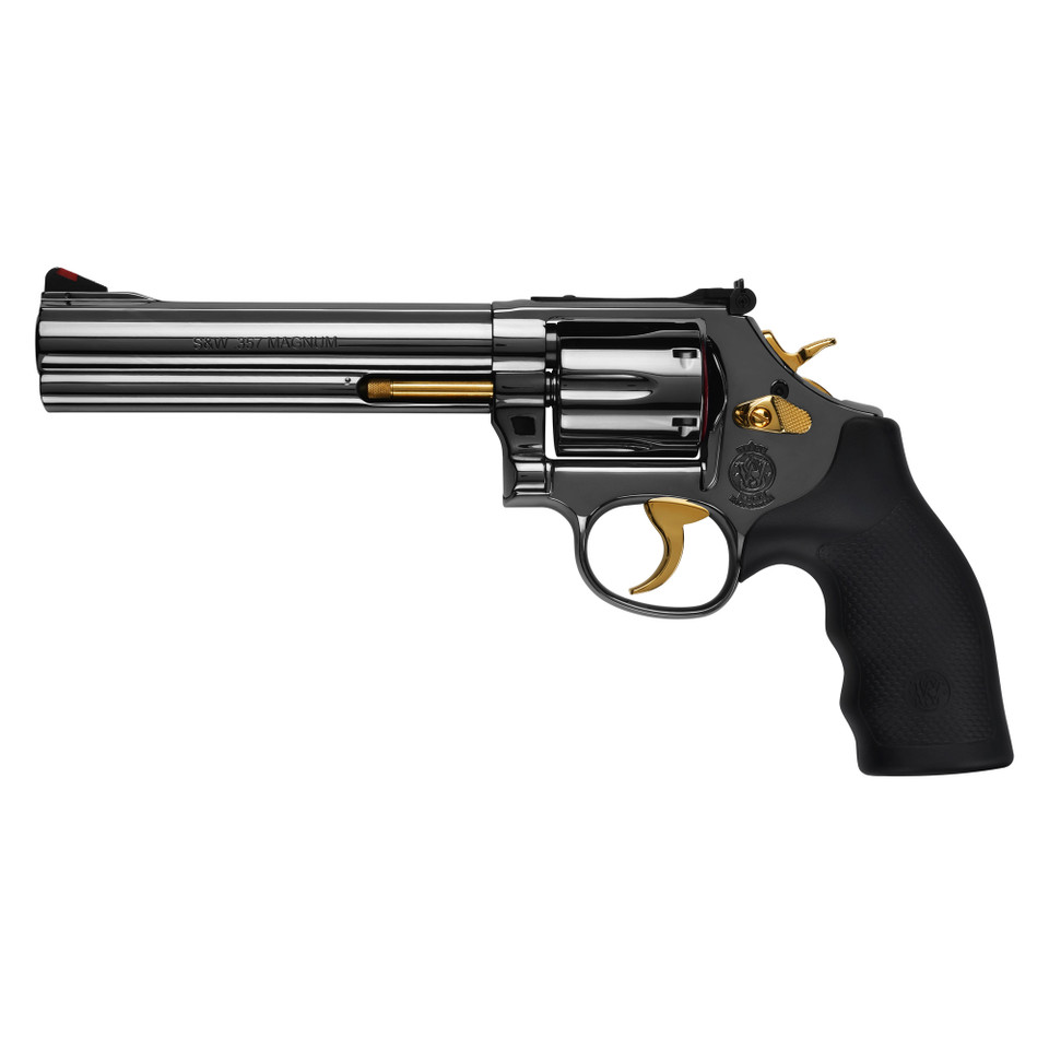 Smith & Wesson 686-6 .357 Magnum 6" Barrel 6-Round Black Chrome/Gold