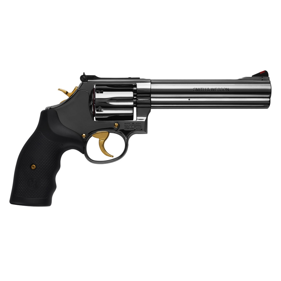 Smith & Wesson 686-6 .357 Magnum 6" Barrel 6-Round Black Chrome/Gold