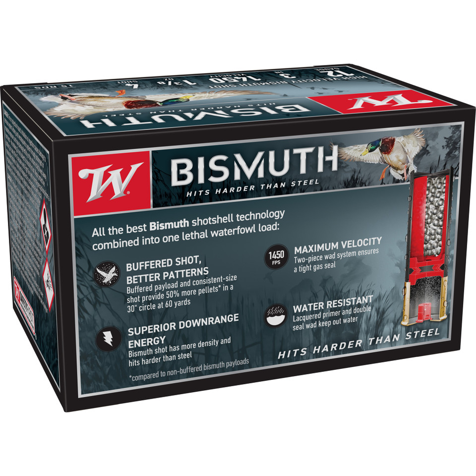 Winchester Bismuth 12 Gauge 3" #4 Shot 15 Rounds/Box 150 Rounds/Case