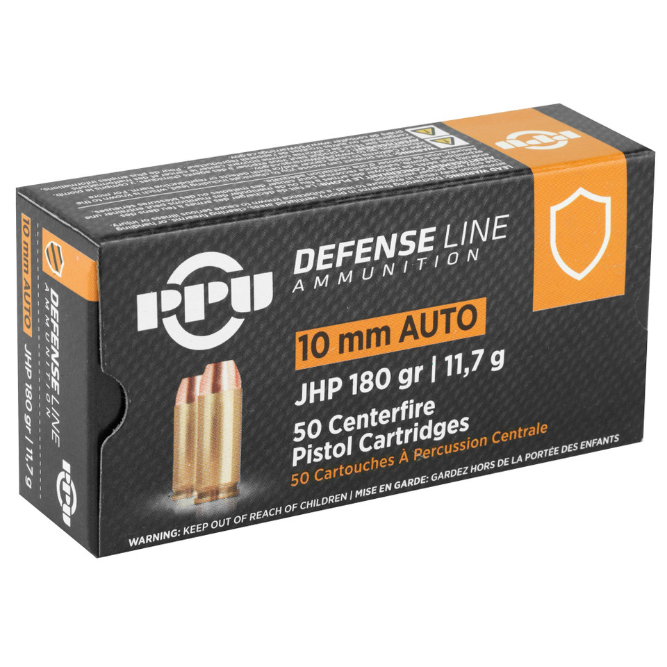 PPU 10MM JHP 180GR Ammunition - 50 Rounds/500 Rounds Box