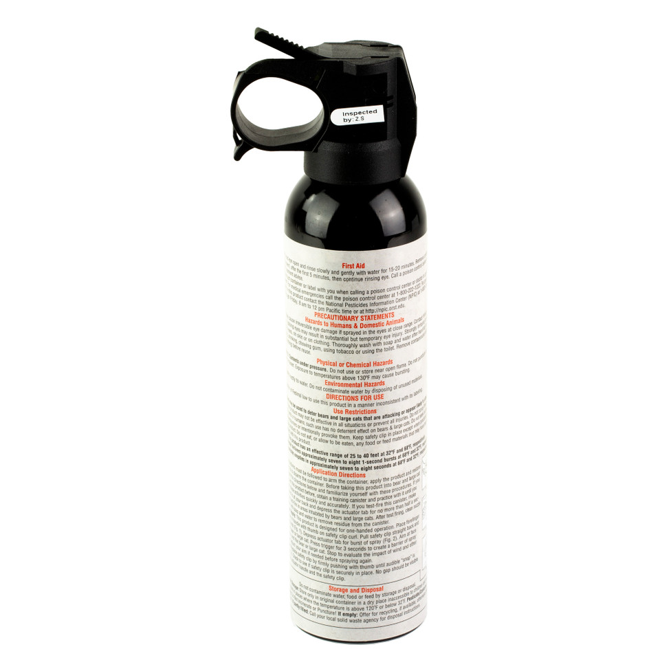 SABRE 9.2oz Bear and Mountain Lion Defense Spray - Black