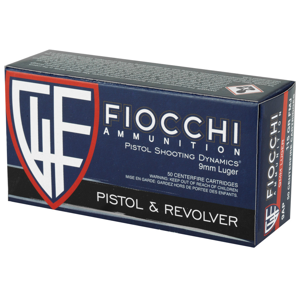 FIOCCHI 9MM 147GR FMJ Ammunition - 50 Rounds/1000 Rounds Box