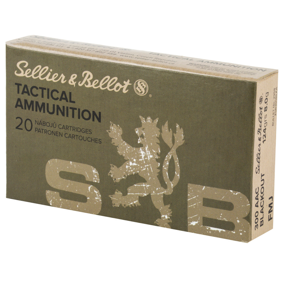 S&B 300 Blackout 124 Grain Full Metal Jacket - 20 Rounds/1000 Rounds