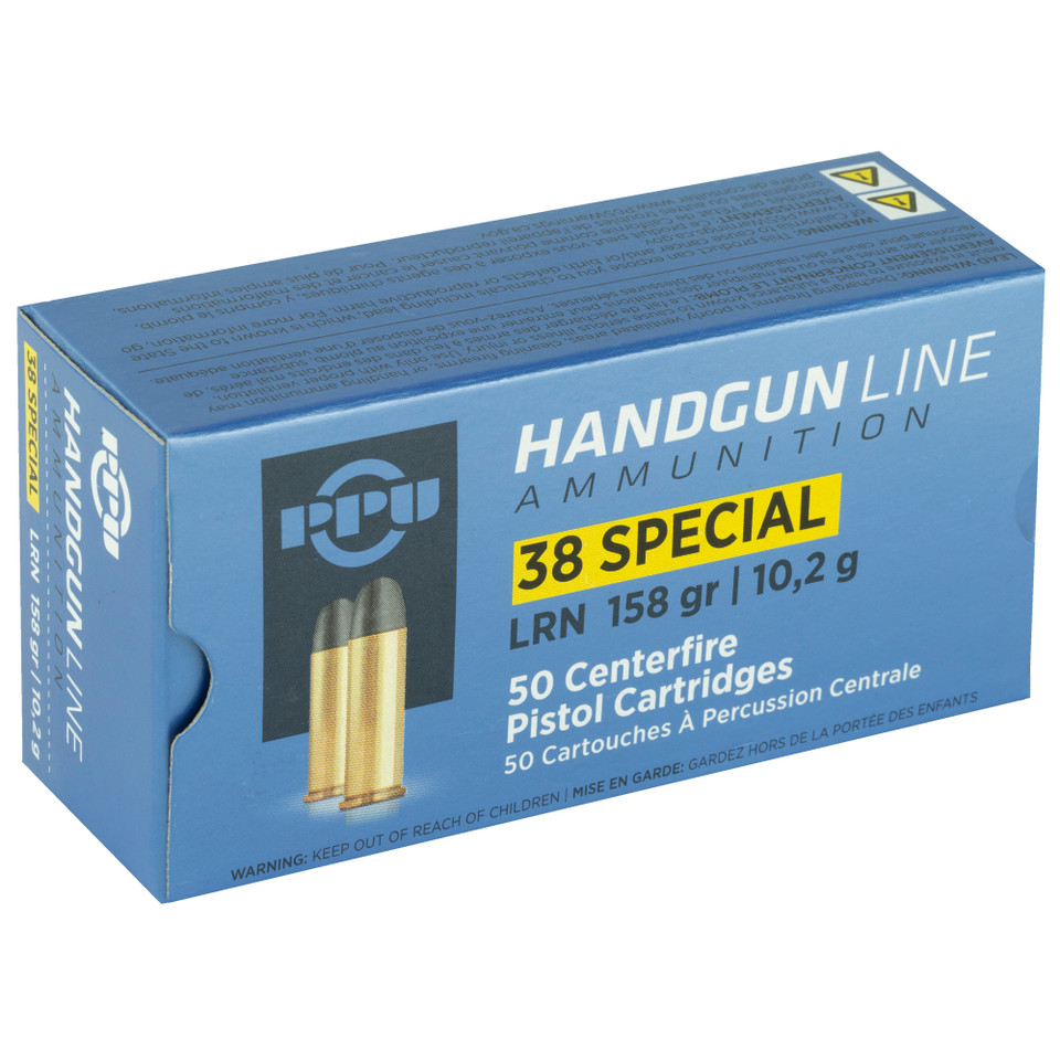 PPU .38 Special LRN 158 Grain Ammunition - 50 Rounds/500 Rounds