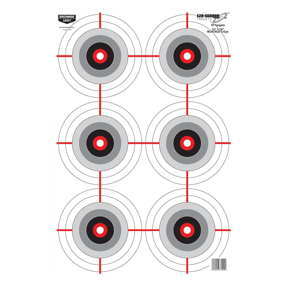 Birchwood Casey EZE-Scorer Bullseye Paper Targets 12"x18" 10 Pack