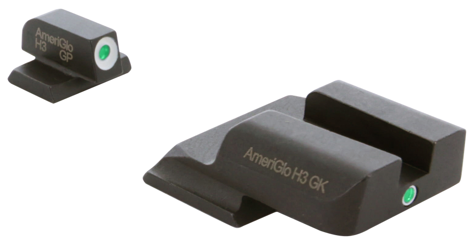 AmeriGlo SW141 i-Dot Sight Set for S&W M&P Shield - Green Tritium Sights