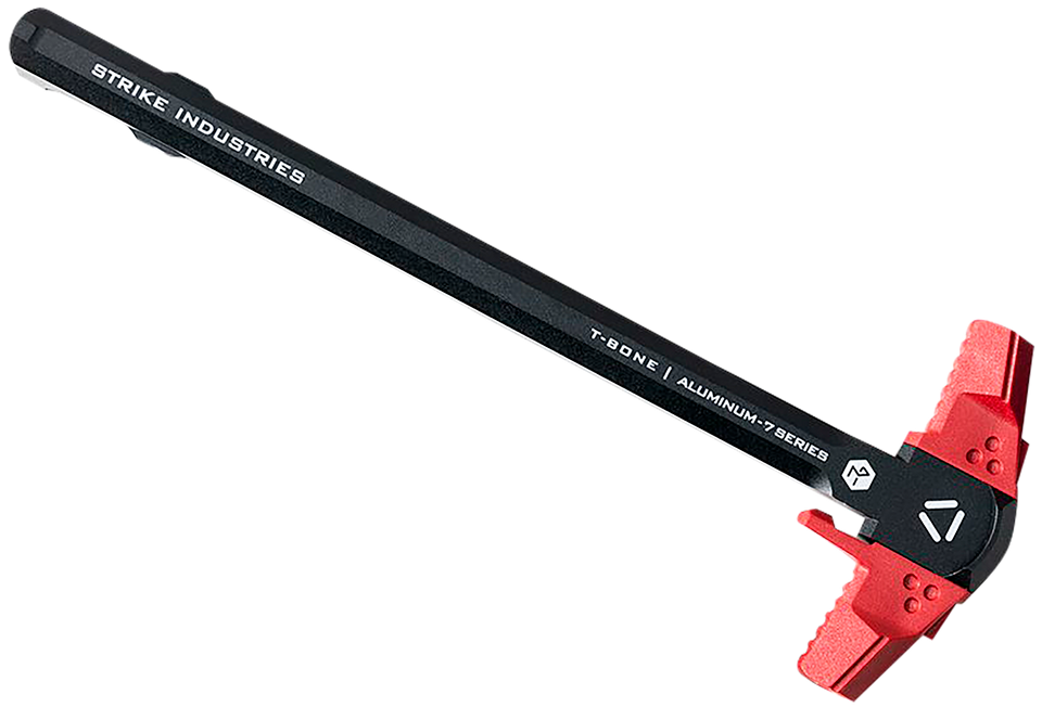 Strike Industries T-Bone Charging Handle for AR-15 - Red Polymer Handles, Aluminum Shaft, .223/5.56 NATO