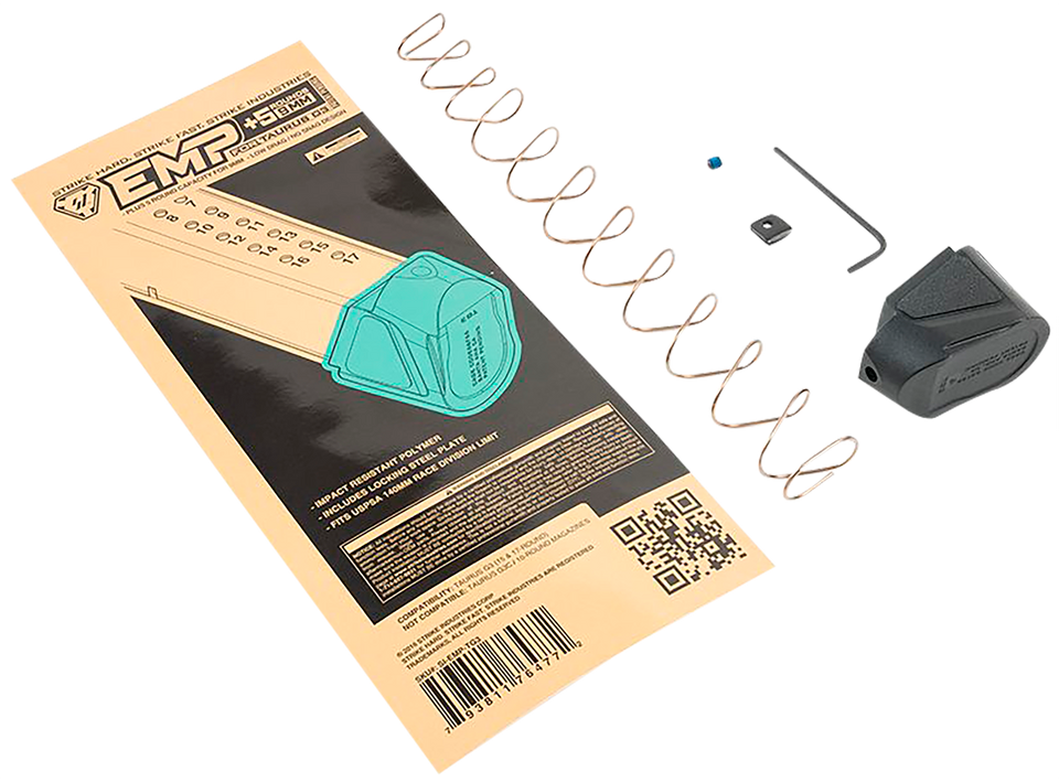 Strike Industries EMPTG3 +5rd Magazine Extension for Taurus G3 9mm Luger - Black Polymer
