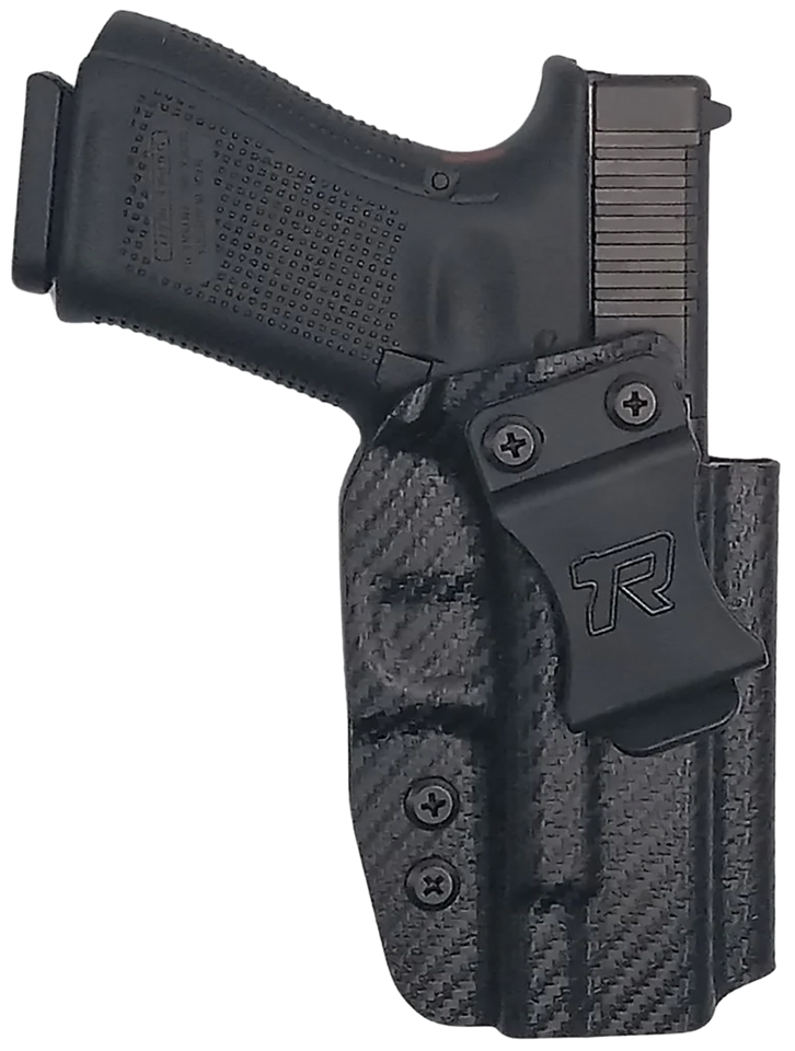 Rounded Gear GLK192332CFRHVAR Kydex IWB Holster for Glock 19 - Right Hand Belt Clip, Black