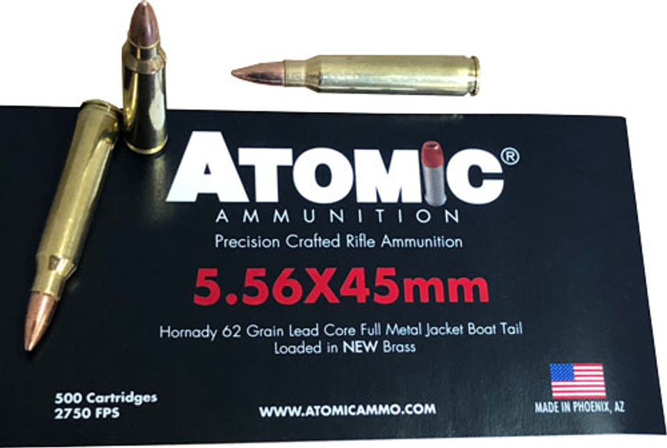 500 Round Bulk Atomic 5.56x45mm 62 Grain FMJ