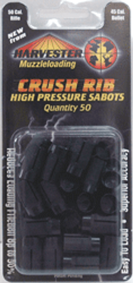 .45 Caliber Bullets 50 Pack - Crushed Rib Harvester Sabot Only for .50 Caliber