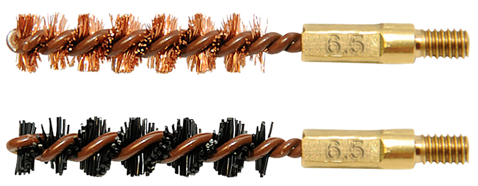 Otis Bore Brush Set for 6.5mm/.264/.260 Caliber with 8-32" Thread, Bronze/Nylon, 2-Pack