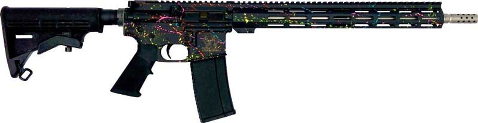16" Stainless Steel Barrel Black Splatter AR15 .223 Wylde