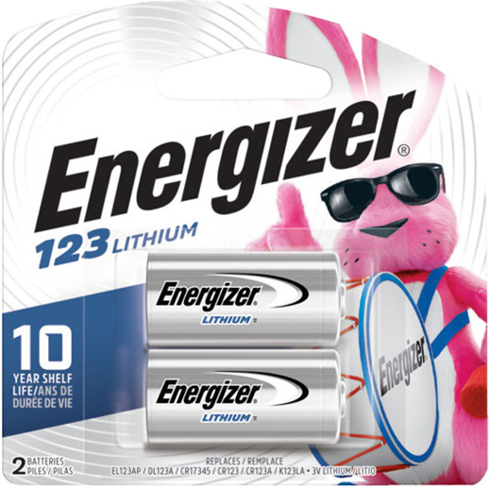 Energizer CR123A Lithium Batteries 2-Pack