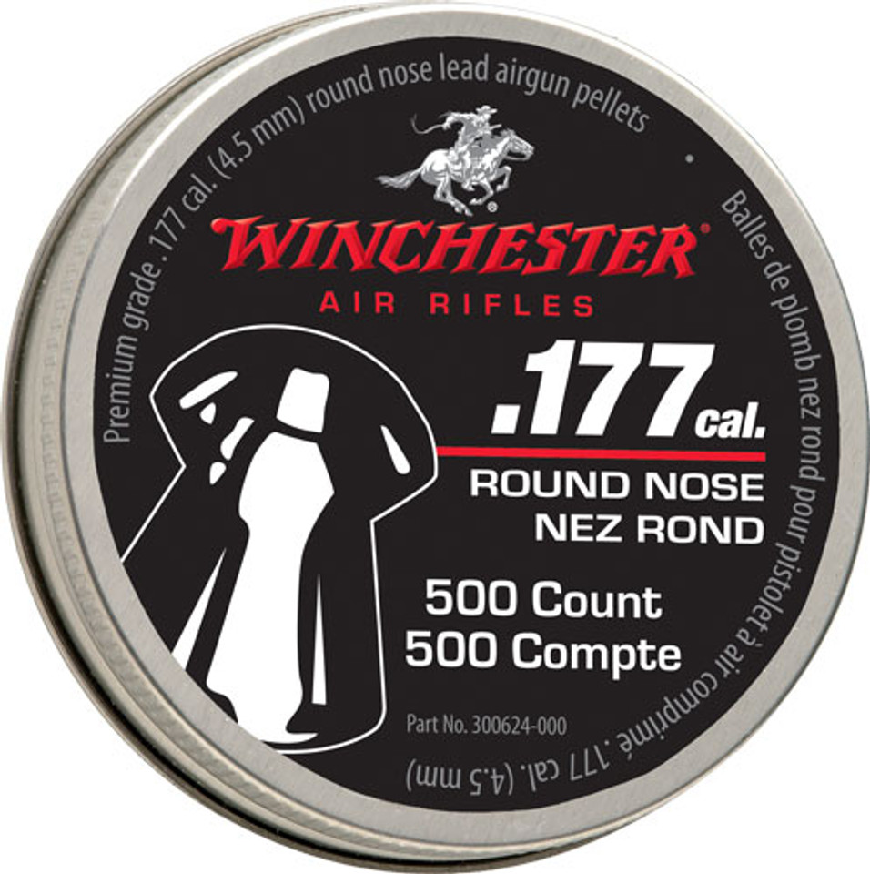 Winchester .177 RN Pellet 500 Count Tin - 6 Pack Case