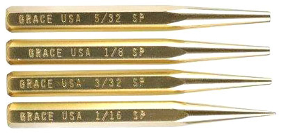 4-Piece Brass Punch Set by BrassGrace USA