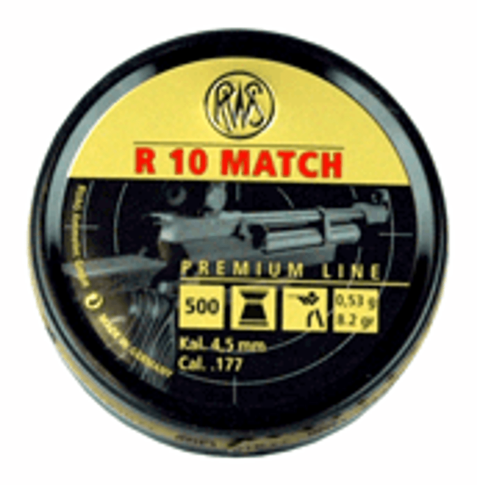 500-Pack RWS R10 Match 8.2 Grains .177 Pellets