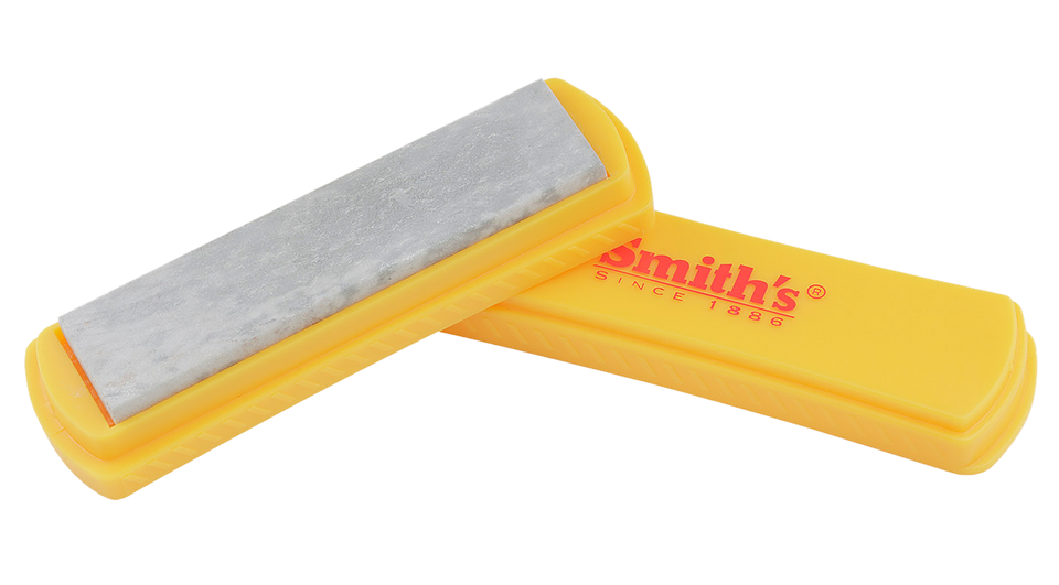 Smiths Products 50556 Ceramic Sharpening Stone with Plastic Handle, 4" White/Yellow