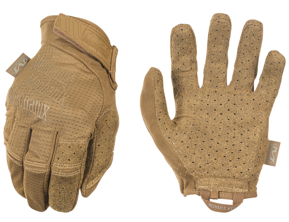 Mechanix Wear MSV72011 Specialty Vent Coyote Synthetic Leather Gloves XL Velcro Closure
