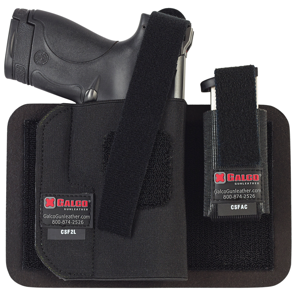 Galco CSBK2L CarrySafe 2.0 Black Nylon Clip-On Holster for FN 509, Taurus G2C, Glock 17 Gen1-5, Right Hand